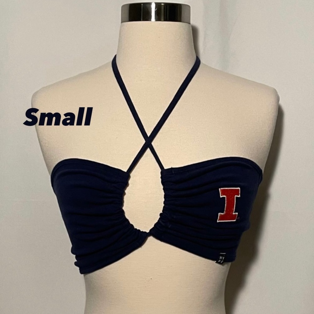 University of Illinois Hype and Vice tube top, game day crop top. Illini